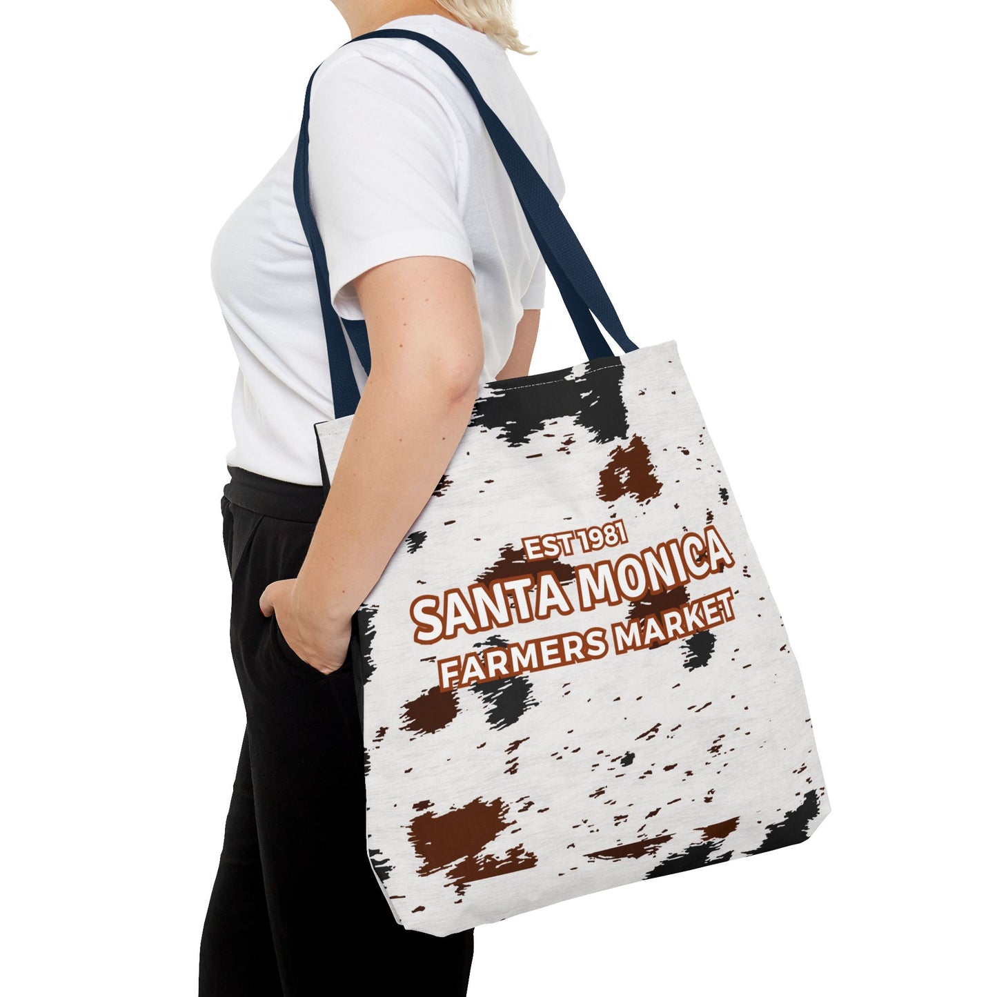 Santa Monica Farmers Market Cow Print Tote Bag