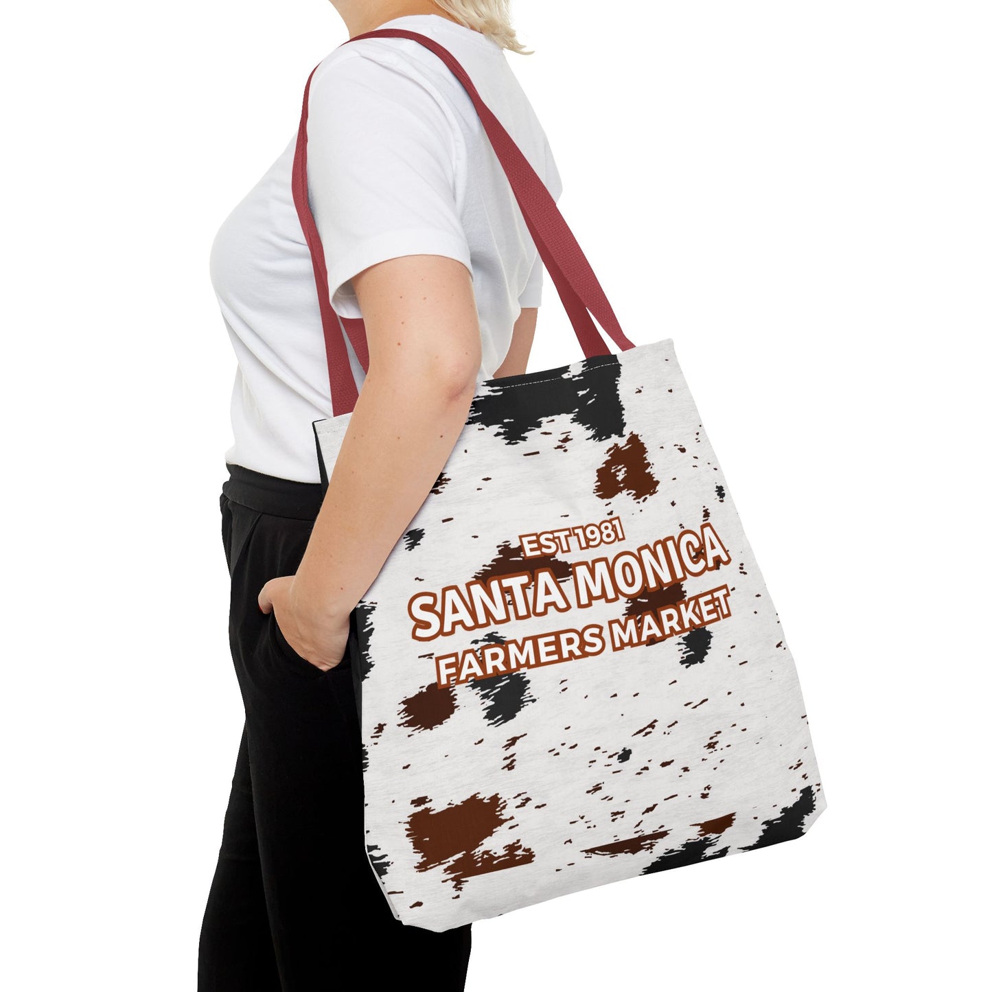 Santa Monica Farmers Market Cow Print Tote Bag