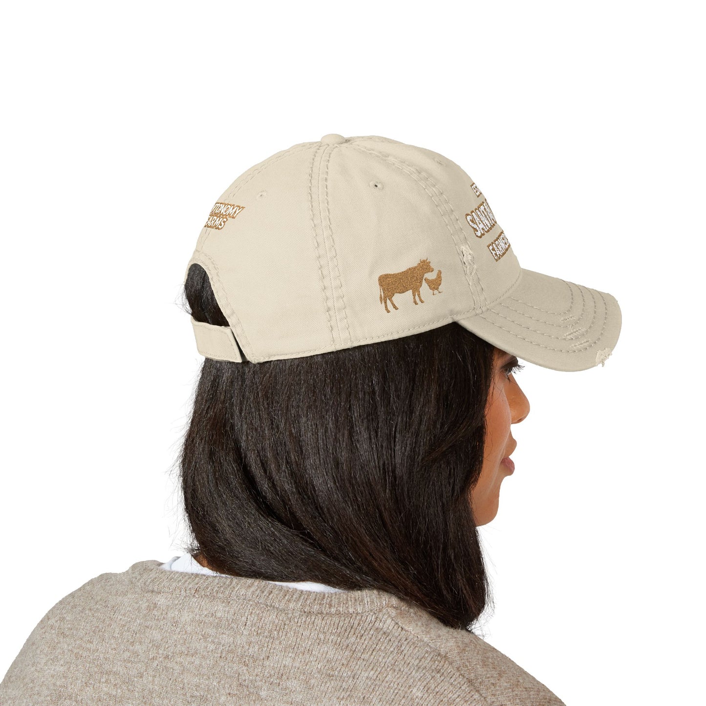 Santa Monica Farmers Marcket Distressed Embroidered Baseball Cap
