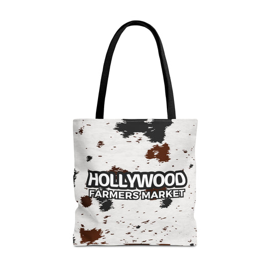 Hollywood Farmers Market Cow Print Tote Bag
