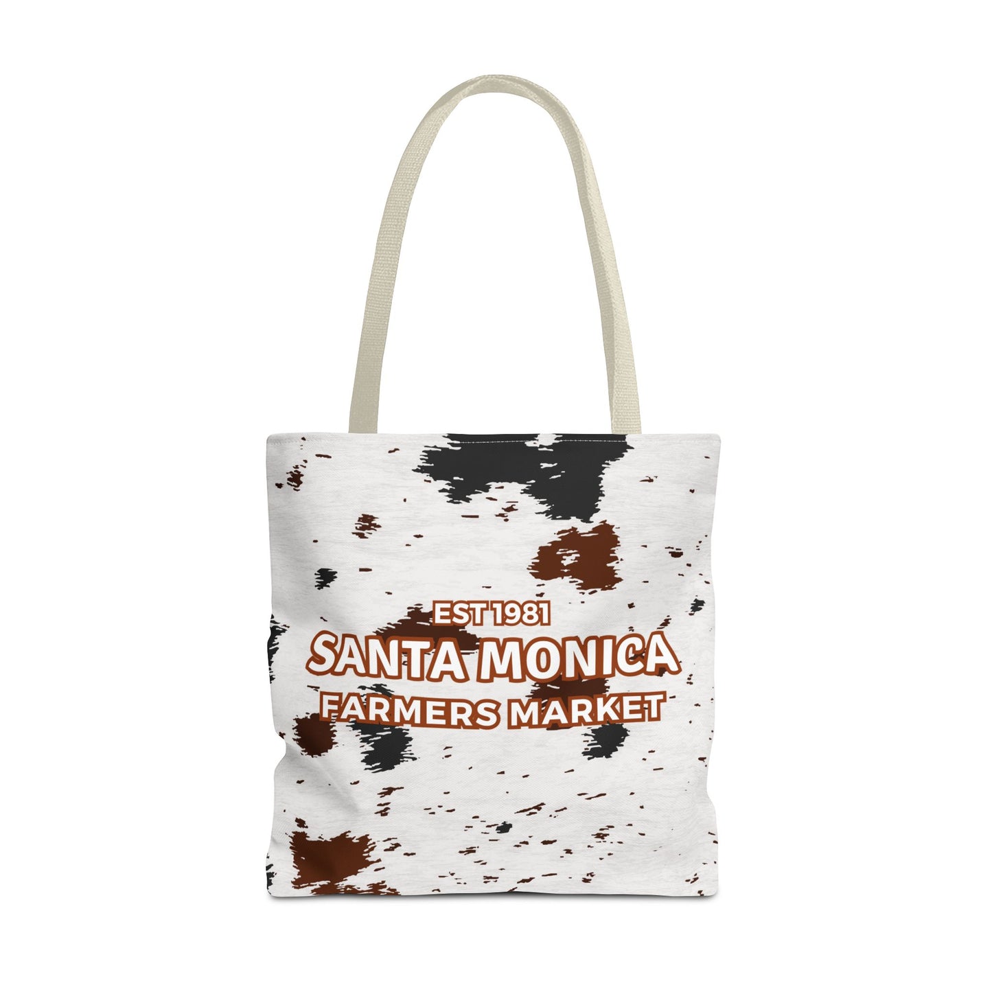 Santa Monica Farmers Market Cow Print Tote Bag