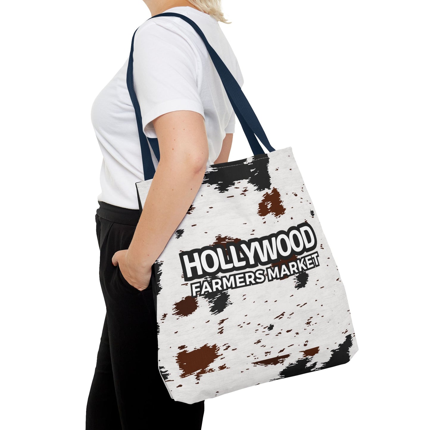Hollywood Farmers Market Cow Print Tote Bag