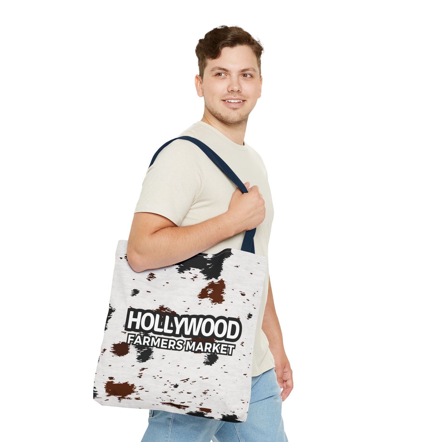 Hollywood Farmers Market Cow Print Tote Bag