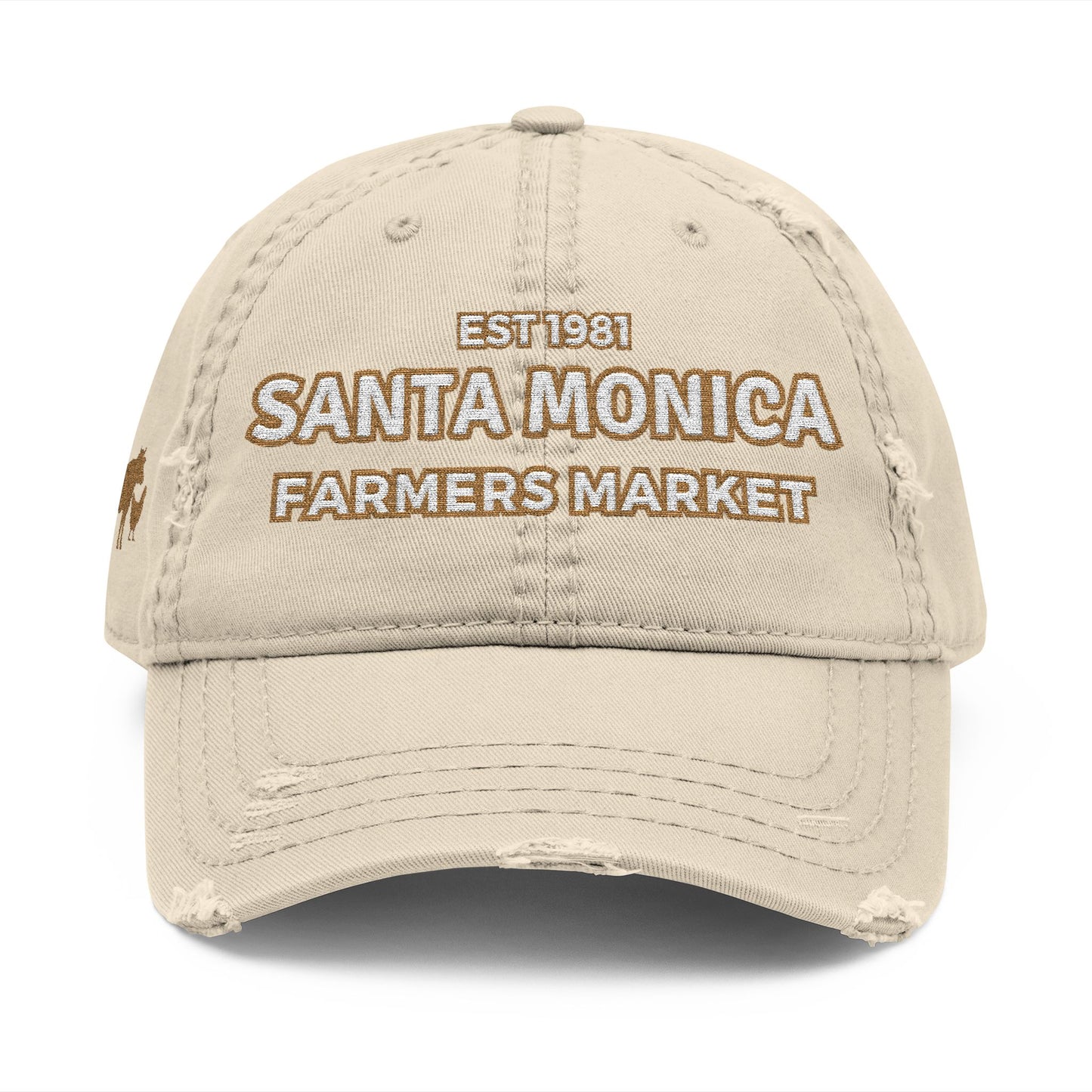 Santa Monica Farmers Marcket Distressed Embroidered Baseball Cap
