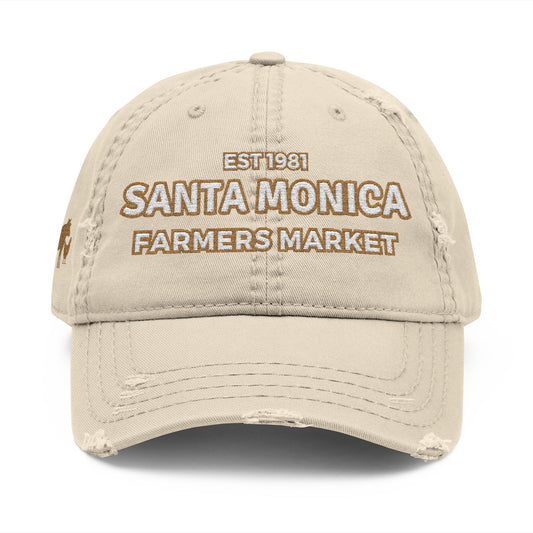 Santa Monica Farmers Marcket Distressed Embroidered Baseball Cap