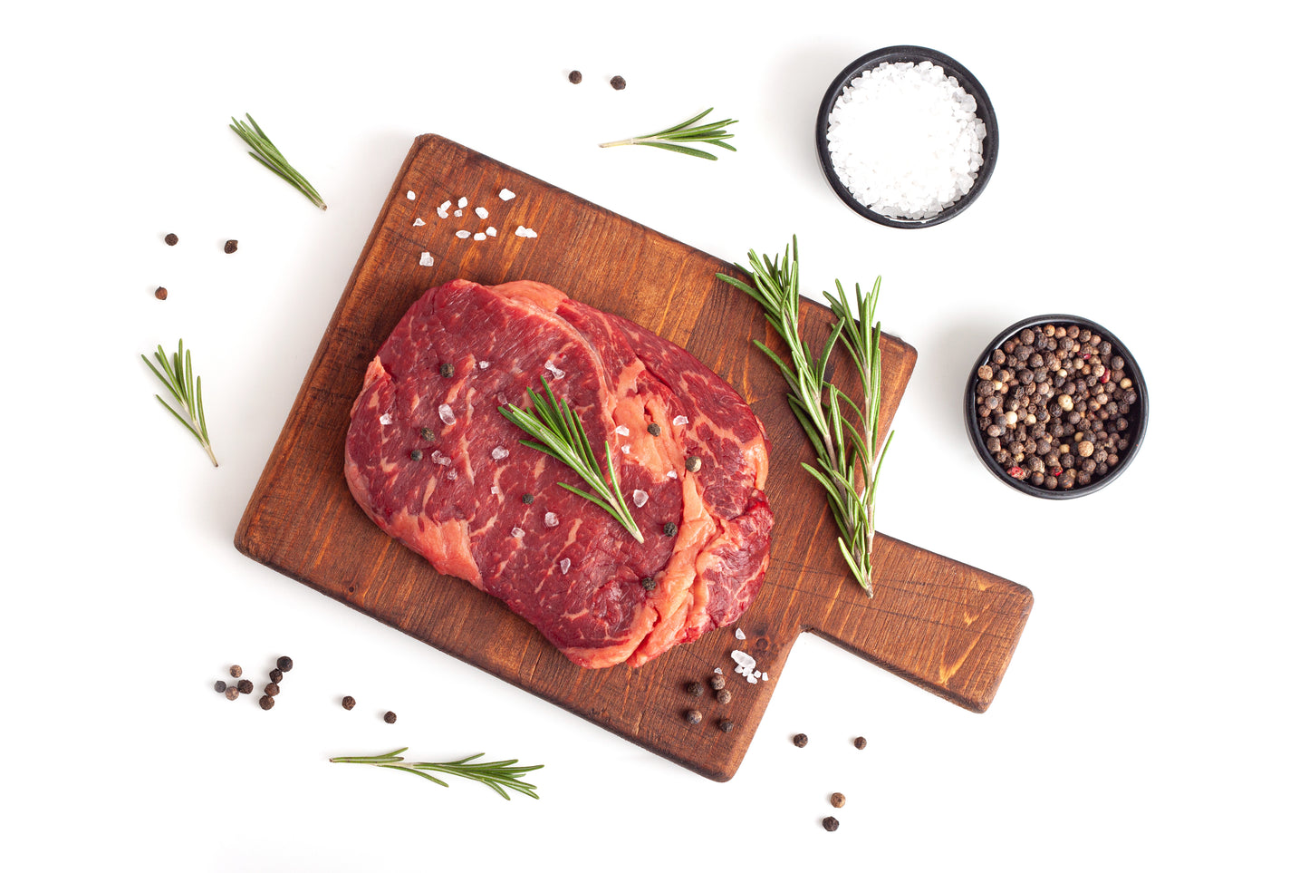 Beef Boneless Ribeye Steak with Salt and Pepper